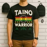Taino Warrior Flag Native American Arawak Boriken Borinquen T-Shirt thumb 6