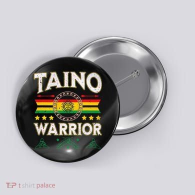 Taino Warrior Flag Native American Arawak Boriken Borinquen Button