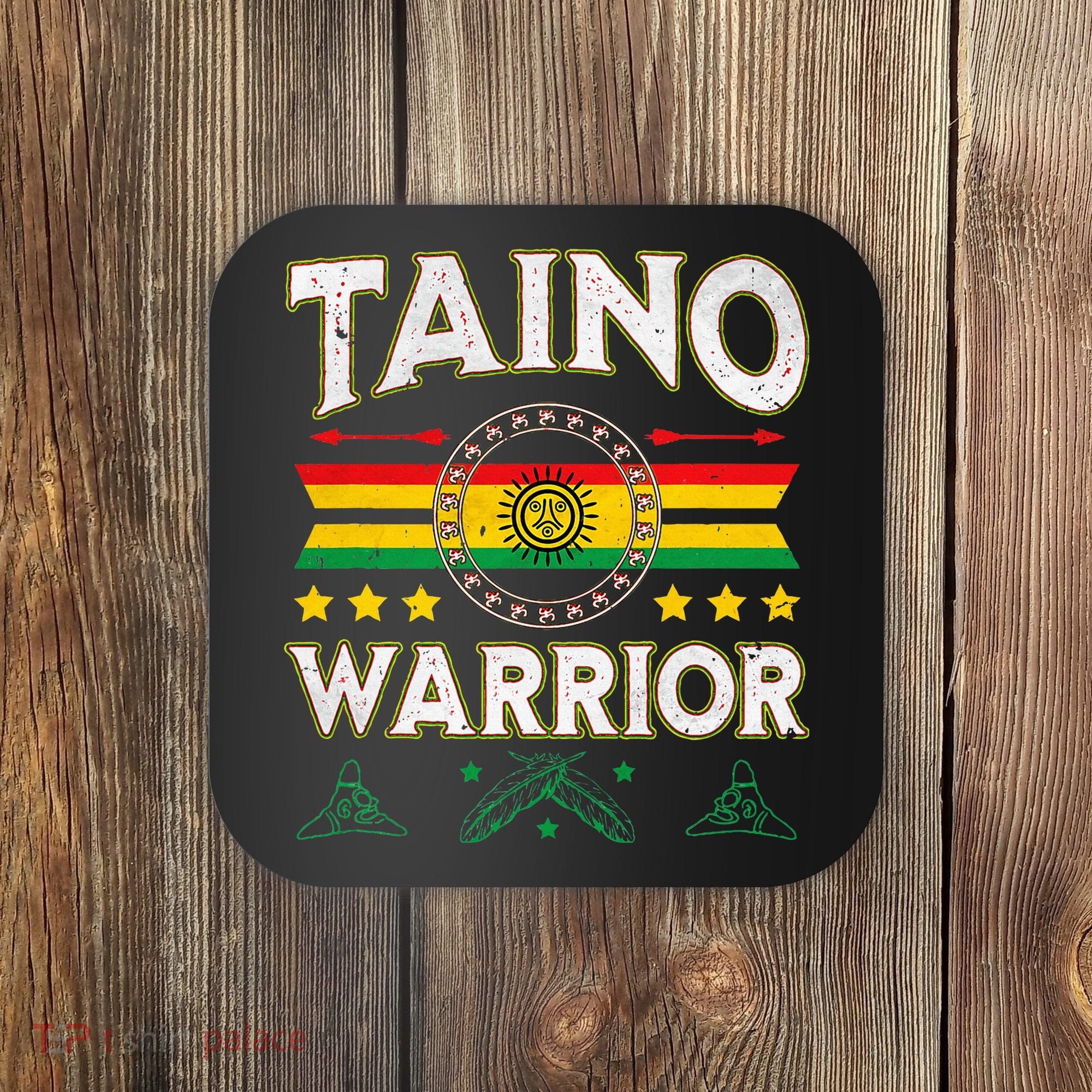 Taino Warrior Flag Native American Arawak Boriken Borinquen Coaster