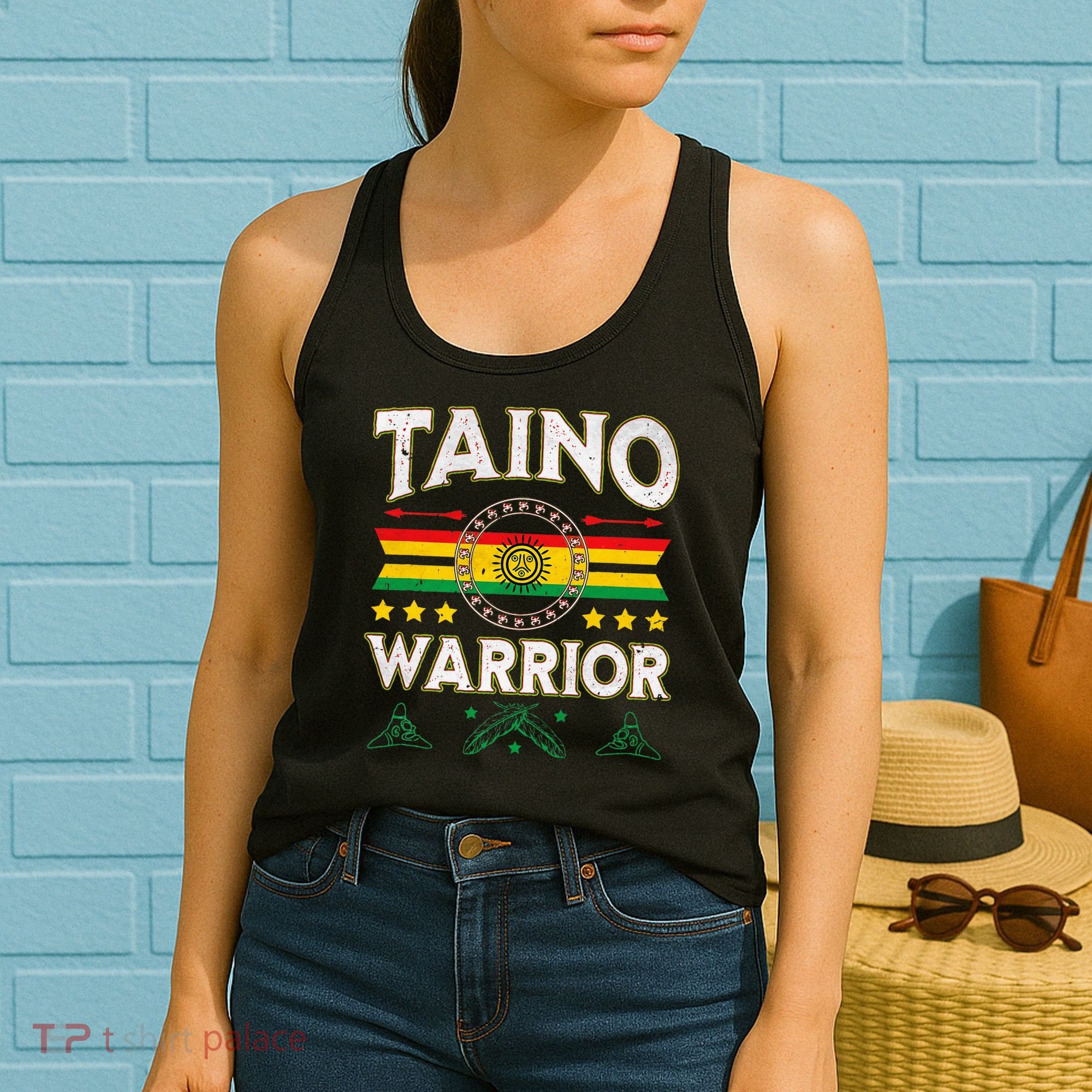 Taino Warrior Flag Native American Arawak Boriken Borinquen Women's Tank Top