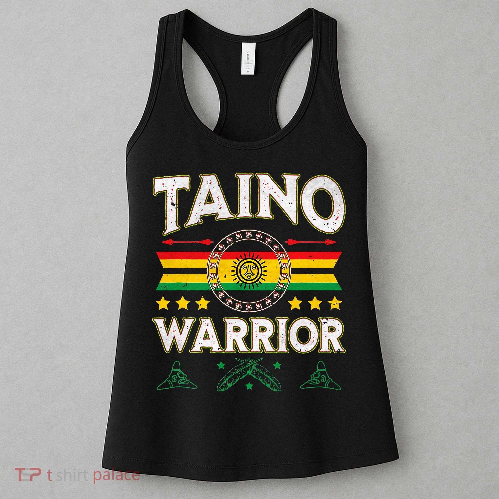 Taino Warrior Flag Native American Arawak Boriken Borinquen Women's Tank Top
