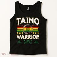 Taino Warrior Flag Native American Arawak Boriken Borinquen Tank Top thumb 2
