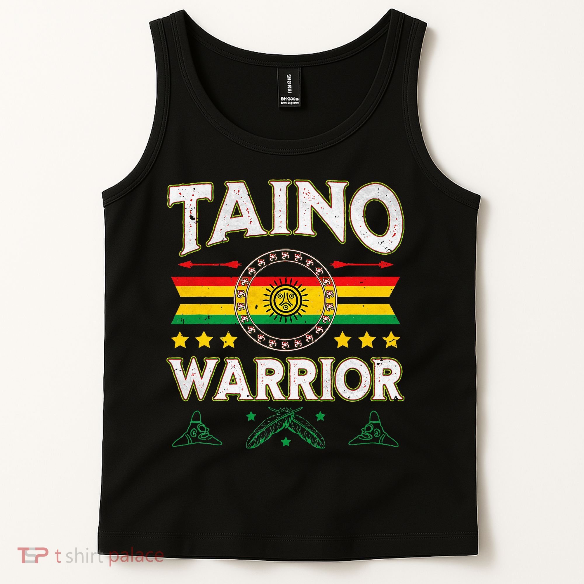 Taino Warrior Flag Native American Arawak Boriken Borinquen Tank Top