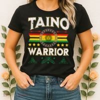 Taino Warrior Flag Native American Arawak Boriken Borinquen Women's T-Shirt thumb 2