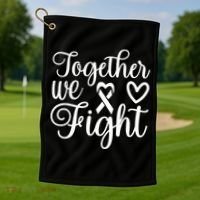 Together We Fight Breast Cancer Awareness Golf Towel thumb 1