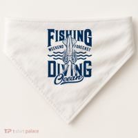 The Weekend Forecast Is Ocean Fishing And Diving USA-Made Doggie Bandana thumb 0