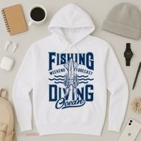 The Weekend Forecast Is Ocean Fishing And Diving Hoodie thumb 3