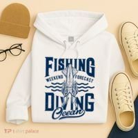 The Weekend Forecast Is Ocean Fishing And Diving Hoodie thumb 4