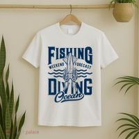 The Weekend Forecast Is Ocean Fishing And Diving T-Shirt thumb 2
