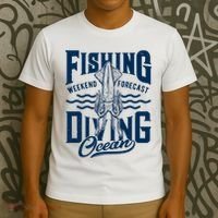 The Weekend Forecast Is Ocean Fishing And Diving T-Shirt thumb 3