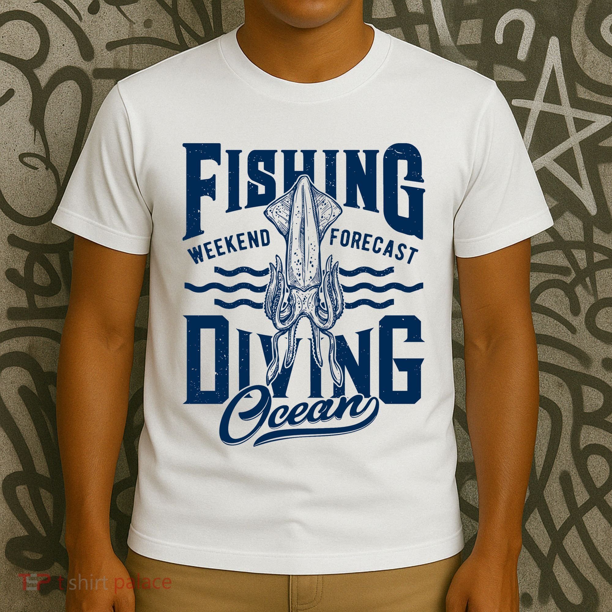 The Weekend Forecast Is Ocean Fishing And Diving T-Shirt