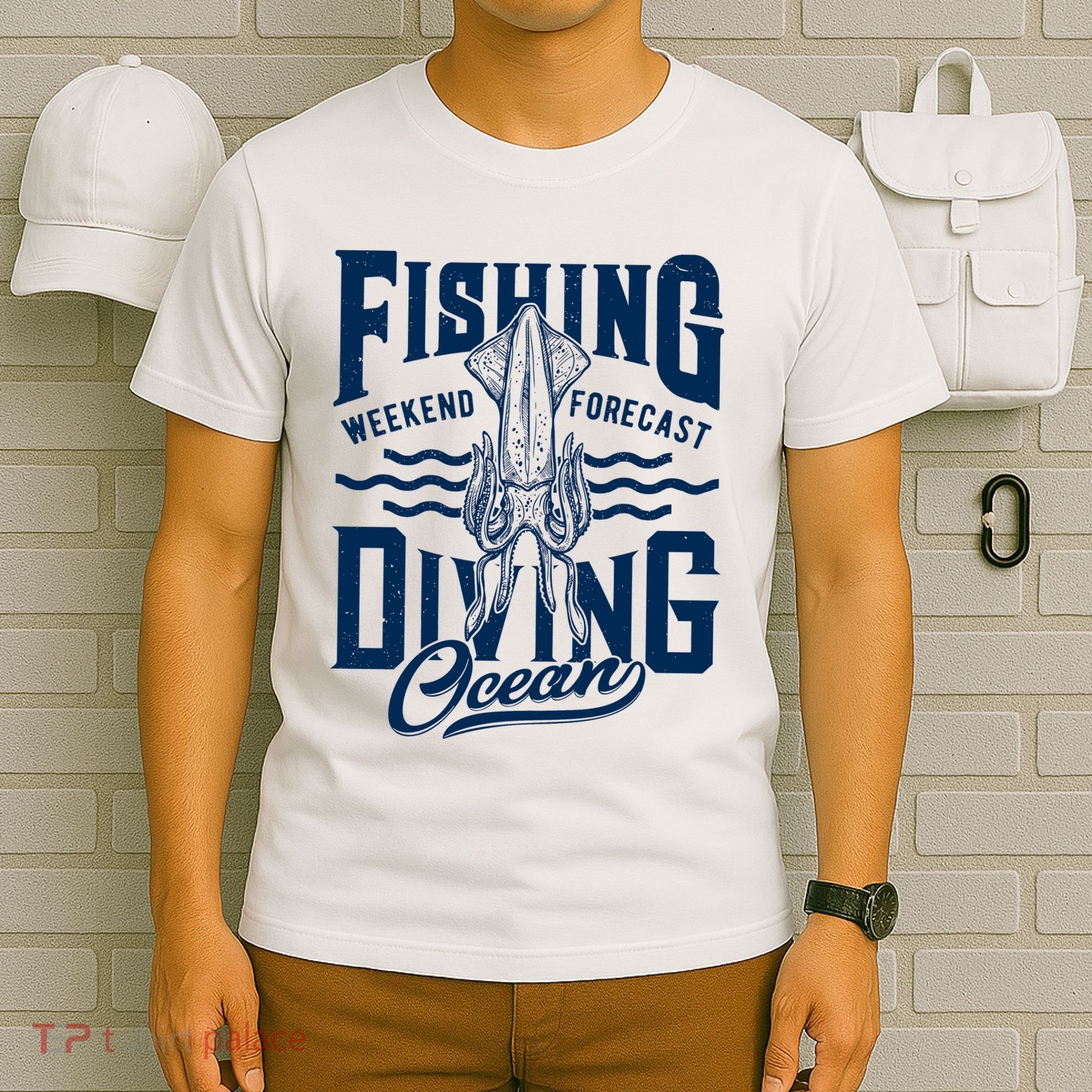 The Weekend Forecast Is Ocean Fishing And Diving T-Shirt