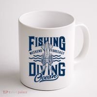 The Weekend Forecast Is Ocean Fishing And Diving Coffee Mug thumb 1