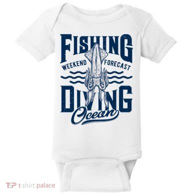 The Weekend Forecast Is Ocean Fishing And Diving Baby Bodysuit