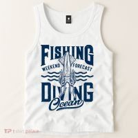 The Weekend Forecast Is Ocean Fishing And Diving Tank Top thumb 2