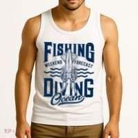 The Weekend Forecast Is Ocean Fishing And Diving Tank Top thumb 3