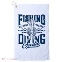 The Weekend Forecast Is Ocean Fishing And Diving Golf Towel thumb 0