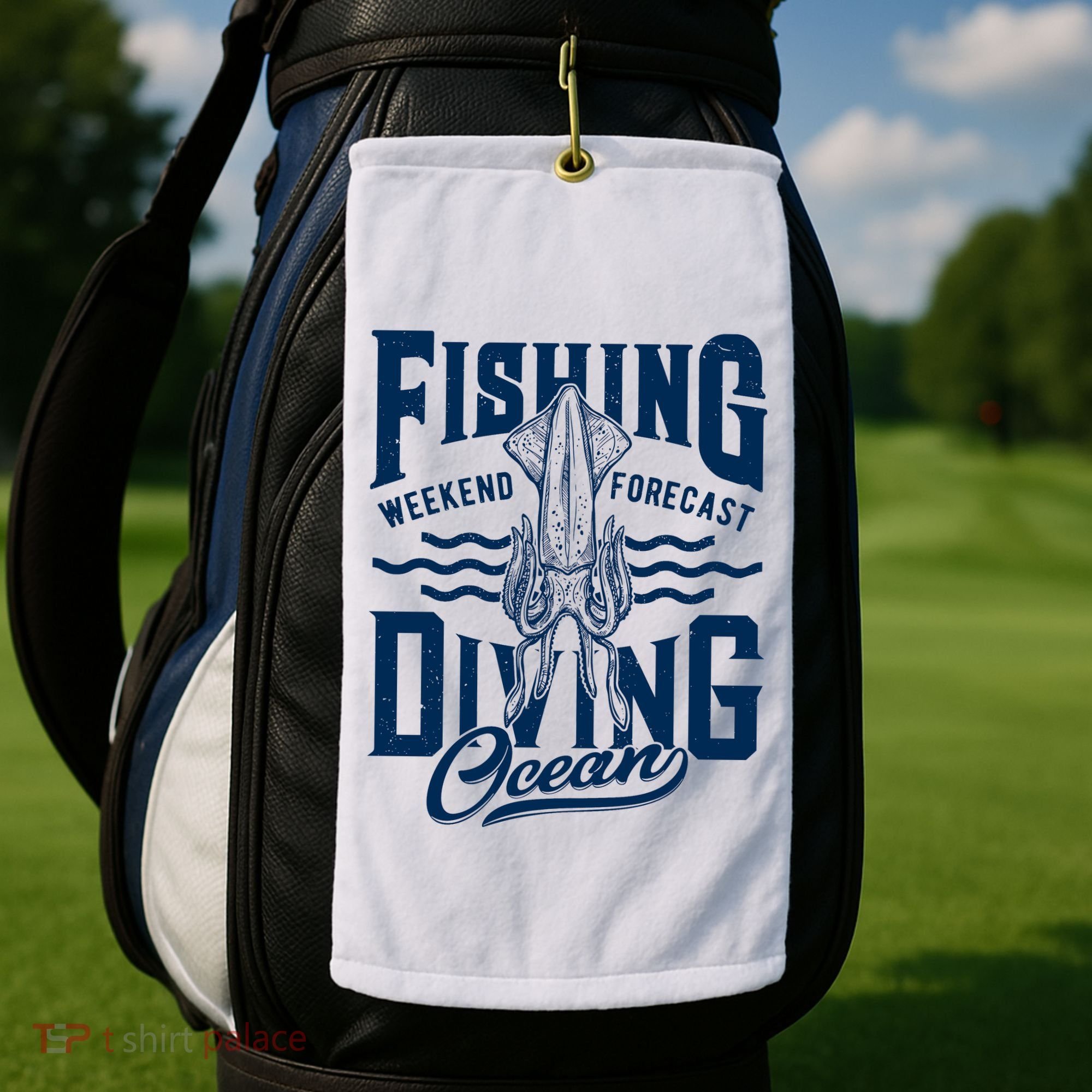 The Weekend Forecast Is Ocean Fishing And Diving Golf Towel
