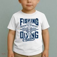 The Weekend Forecast Is Ocean Fishing And Diving Toddler T-Shirt thumb 2