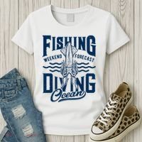 The Weekend Forecast Is Ocean Fishing And Diving Women's T-Shirt thumb 3