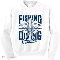 The Weekend Forecast Is Ocean Fishing And Diving Kids Sweatshirt thumb 0