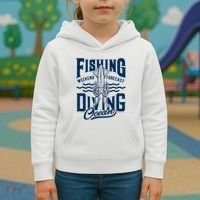 The Weekend Forecast Is Ocean Fishing And Diving Kids Hoodie thumb 3
