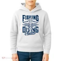 The Weekend Forecast Is Ocean Fishing And Diving Kids Hoodie thumb 4