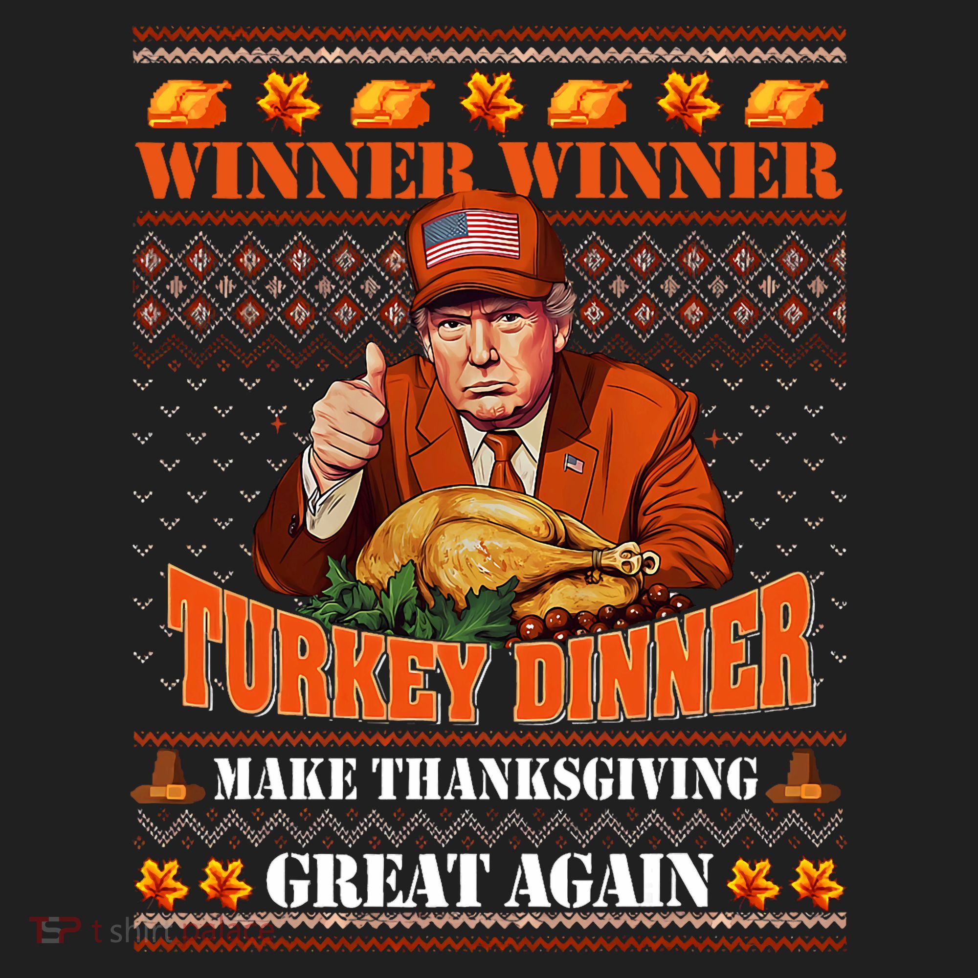Trump Winner Funny Winner Turkey Dinner Thanksgiving Ugly Beanie