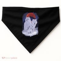 Three Wolves Family Portrait Painting USA-Made Doggie Bandana thumb 0