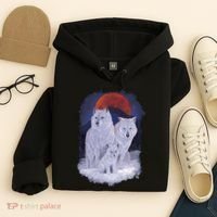 Three Wolves Family Portrait Painting Hoodie thumb 4
