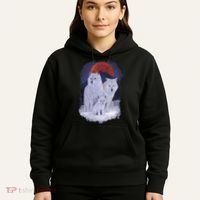 Three Wolves Family Portrait Painting Hoodie thumb 5