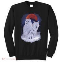 Three Wolves Family Portrait Painting Sweatshirt thumb 0