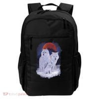 Three Wolves Family Portrait Painting Backpack thumb 0