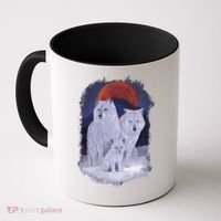 Three Wolves Family Portrait Painting Coffee Mug thumb 0