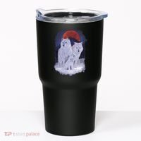 Three Wolves Family Portrait Painting Tumbler thumb 0