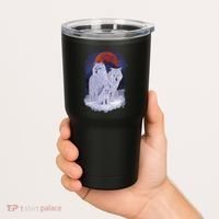 Three Wolves Family Portrait Painting Tumbler thumb 2