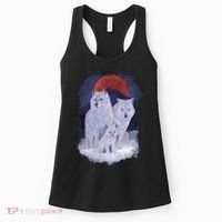 Three Wolves Family Portrait Painting Women's Tank Top thumb 0