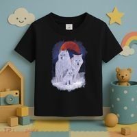 Three Wolves Family Portrait Painting Toddler T-Shirt thumb 3