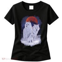 Three Wolves Family Portrait Painting Women's T-Shirt thumb 0