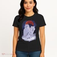Three Wolves Family Portrait Painting Women's T-Shirt thumb 4