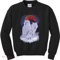 Three Wolves Family Portrait Painting Kids Sweatshirt thumb 0