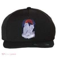 Three Wolves Family Portrait Painting Wool Snapback Cap thumb 0