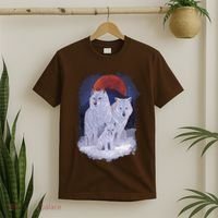 Three Wolves Family Portrait Painting T-Shirt thumb 2
