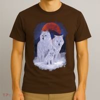 Three Wolves Family Portrait Painting T-Shirt thumb 3