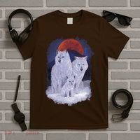 Three Wolves Family Portrait Painting T-Shirt thumb 5
