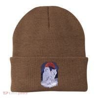 Three Wolves Family Portrait Painting Beanie thumb 0