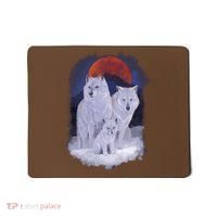 Three Wolves Family Portrait Painting Mousepad thumb 0