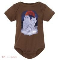 Three Wolves Family Portrait Painting Baby Bodysuit thumb 0