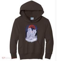 Three Wolves Family Portrait Painting Kids Hoodie thumb 0