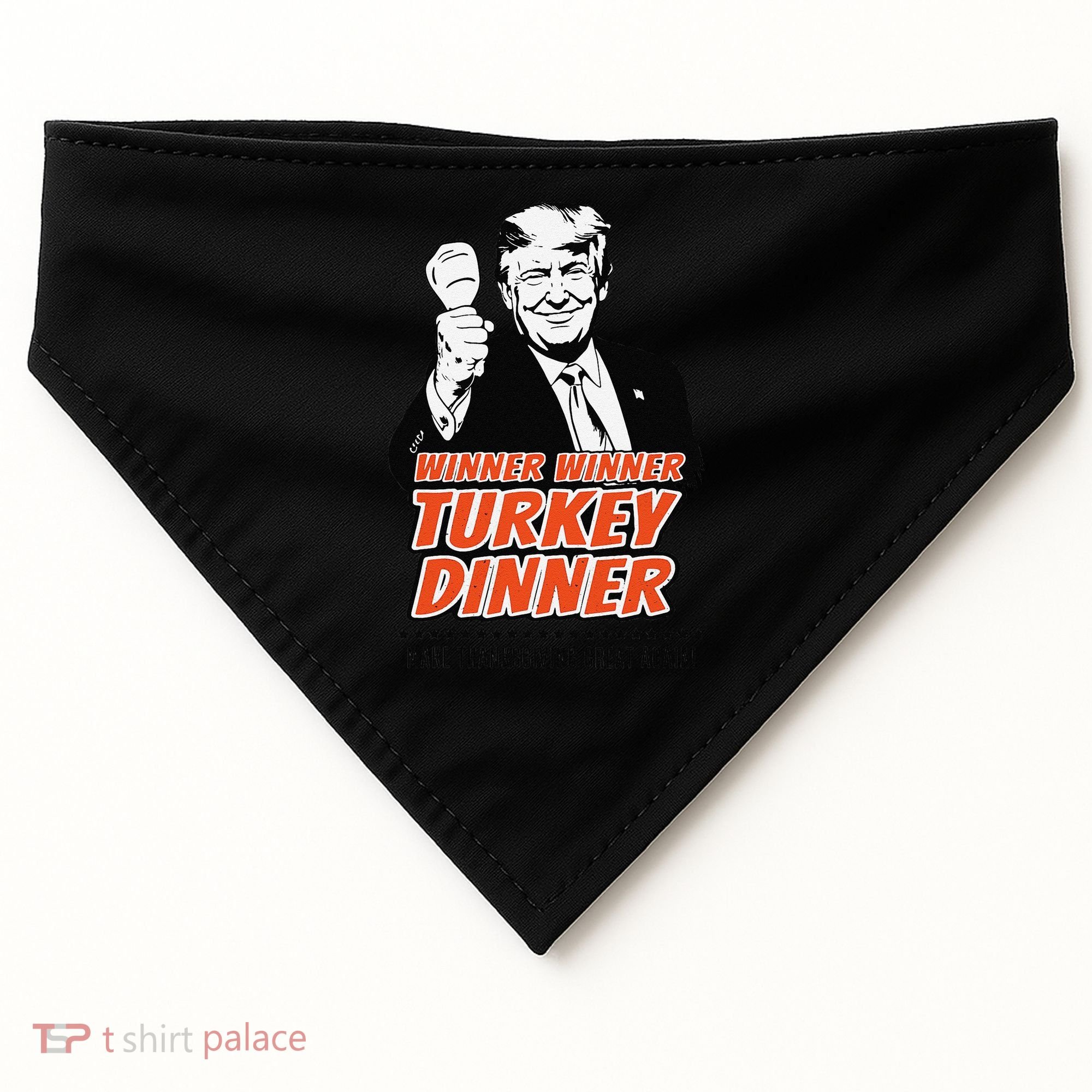 Trump Winner Funny Winner Turkey Dinner Thanksgiving USA-Made Doggie Bandana